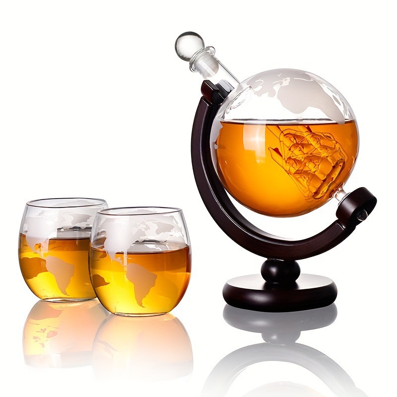 Decanter Globe Set - Dispenser Gelas Wiski Globe Decanter dengan