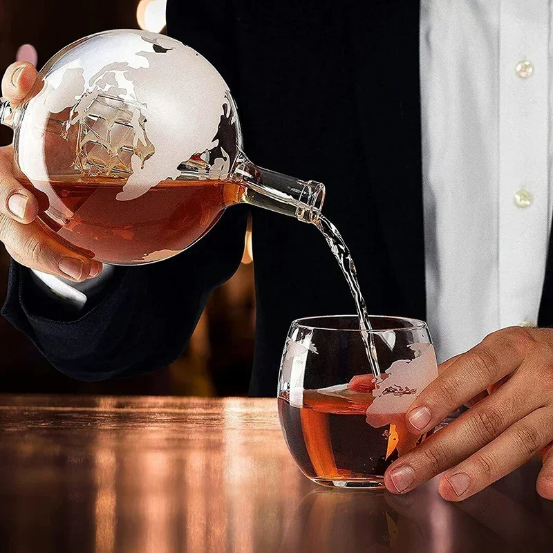 Decanter Globe Set - Set Dekanter Whiskey Globe 850Ml Dengan