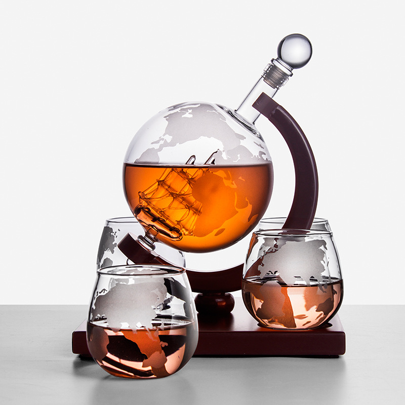 Decanter Globe Set - Globe Decanter Kreatif Botol Anggur Kaca