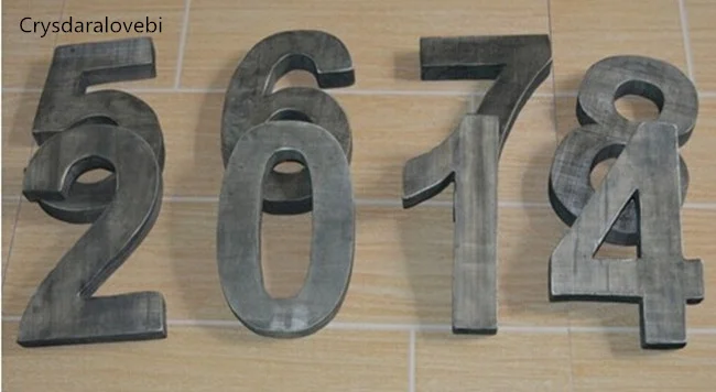 Home Bar Word - 1-9 Nomor Retro Kayu Personalisasi Nama