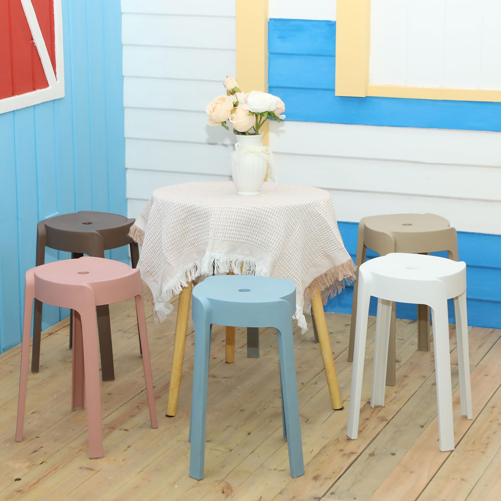 1/6 Paket Bangku Plastik yang  - Home Bar Seating ulasan dan harga